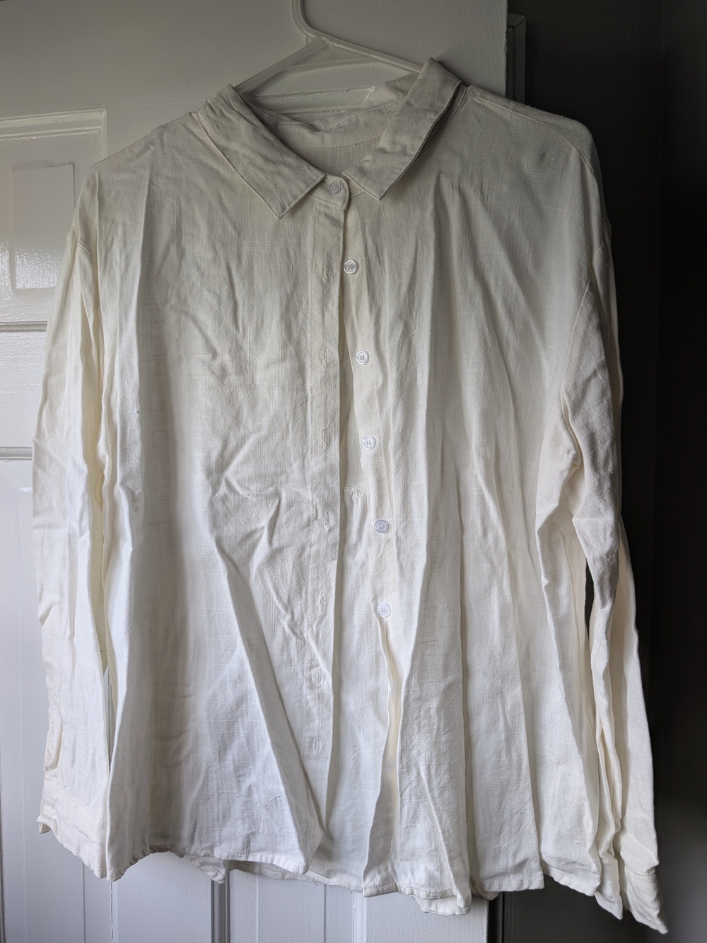 Men's Classic Long-Sleeve Button-Up Shirt - Cream